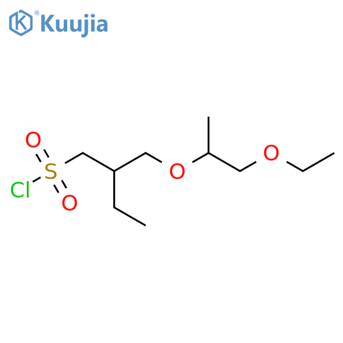 2-{(1-ethoxypropan-2-yl)oxymethyl}butane-1-sulfonyl chloride structure