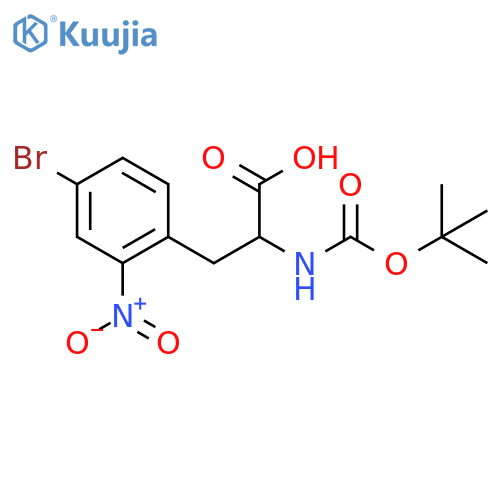 3-(4-bromo-2-nitrophenyl)-2-{(tert-butoxy)carbonylamino}propanoic acid structure