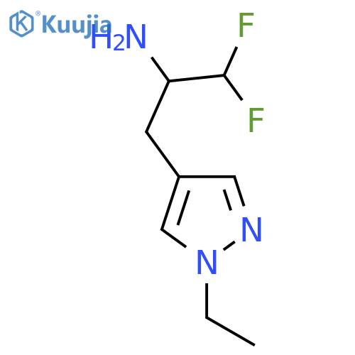 3-(1-ethyl-1H-pyrazol-4-yl)-1,1-difluoropropan-2-amine structure