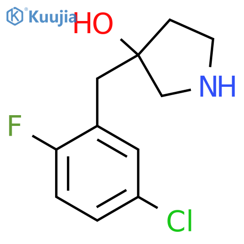 3-(5-chloro-2-fluorophenyl)methylpyrrolidin-3-ol structure