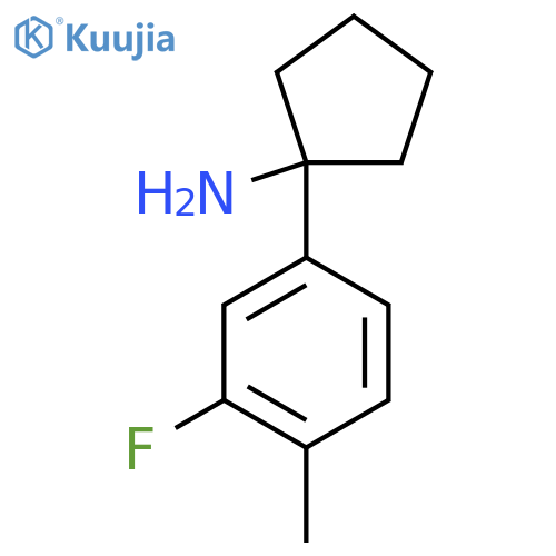 1-(3-fluoro-4-methylphenyl)cyclopentan-1-amine structure