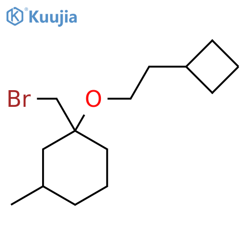 1-(bromomethyl)-1-(2-cyclobutylethoxy)-3-methylcyclohexane structure