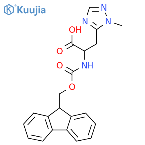 2-({(9H-fluoren-9-yl)methoxycarbonyl}amino)-3-(1-methyl-1H-1,2,4-triazol-5-yl)propanoic acid structure