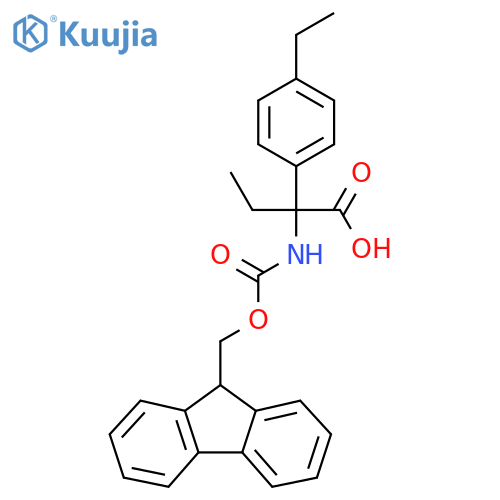 2-(4-ethylphenyl)-2-({(9H-fluoren-9-yl)methoxycarbonyl}amino)butanoic acid structure
