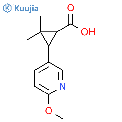 3-(6-methoxypyridin-3-yl)-2,2-dimethylcyclopropane-1-carboxylic acid structure
