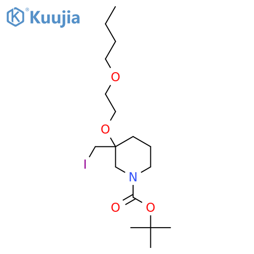 tert-butyl 3-(2-butoxyethoxy)-3-(iodomethyl)piperidine-1-carboxylate structure