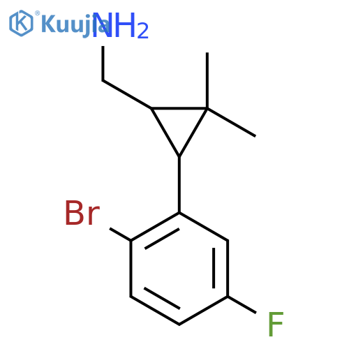 3-(2-bromo-5-fluorophenyl)-2,2-dimethylcyclopropylmethanamine structure