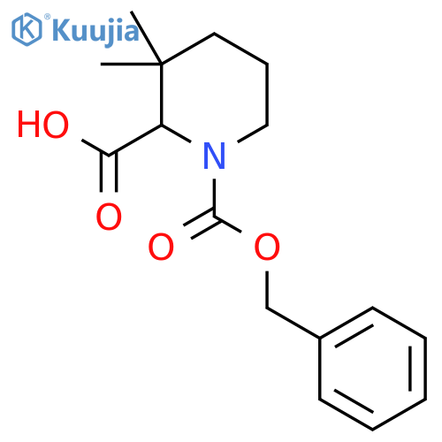 1-[(Benzyloxy)carbonyl]-3,3-dimethylpiperidine-2-carboxylic acid structure