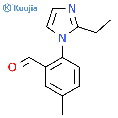 2-(2-ethyl-1H-imidazol-1-yl)-5-methylbenzaldehyde structure