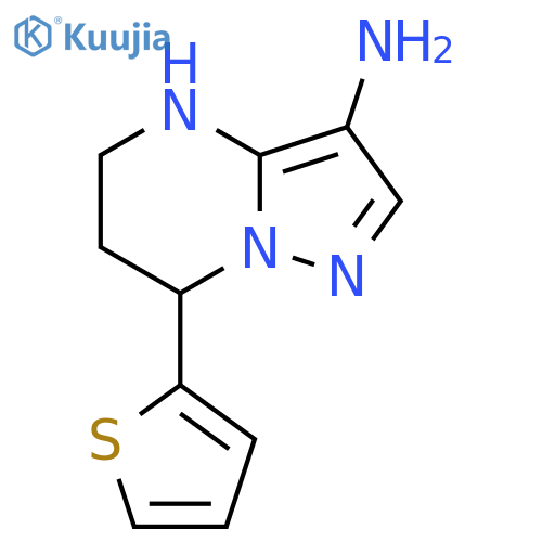 7-(thiophen-2-yl)-4H,5H,6H,7H-pyrazolo1,5-apyrimidin-3-amine structure