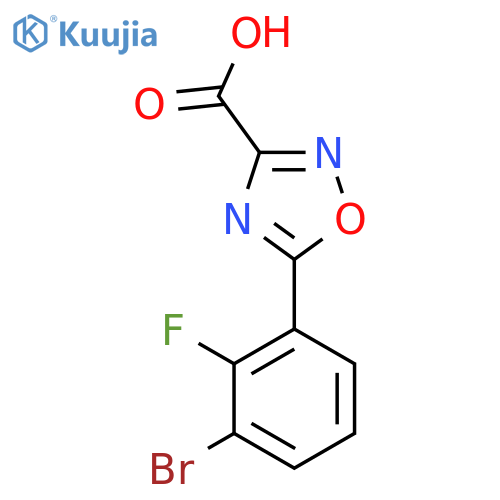 5-(3-bromo-2-fluorophenyl)-1,2,4-oxadiazole-3-carboxylic acid structure