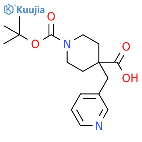 1-(tert-Butoxycarbonyl)-4-(pyridin-3-ylmethyl)piperidine-4-carboxylic acid structure