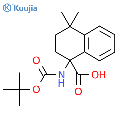 1-{(tert-butoxy)carbonylamino}-4,4-dimethyl-1,2,3,4-tetrahydronaphthalene-1-carboxylic acid structure