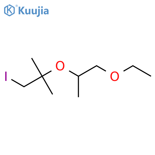 1-ethoxy-2-(1-iodo-2-methylpropan-2-yl)oxypropane structure