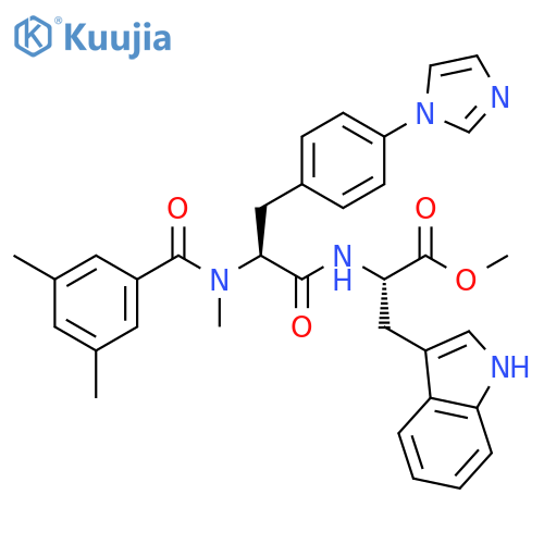 L-Tryptophan, N-[N-(3,5-dimethylbenzoyl)-4-(1H-imidazol-1-yl)-N-methylphenylalanyl]-, methyl ester (9CI) structure