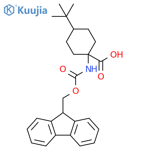 4-tert-butyl-1-({(9H-fluoren-9-yl)methoxycarbonyl}amino)cyclohexane-1-carboxylic acid structure