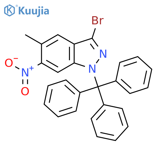 3-bromo-5-methyl-6-nitro-1-tritylindazole structure