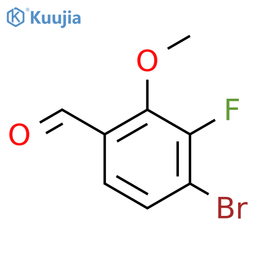 4-bromo-3-fluoro-2-methoxybenzaldehyde structure