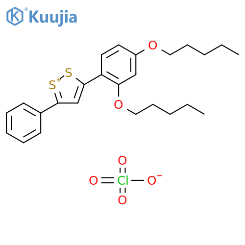 1,2-Dithiol-1-ium, 3-[2,4-bis(pentyloxy)phenyl]-5-phenyl-, perchlorate structure