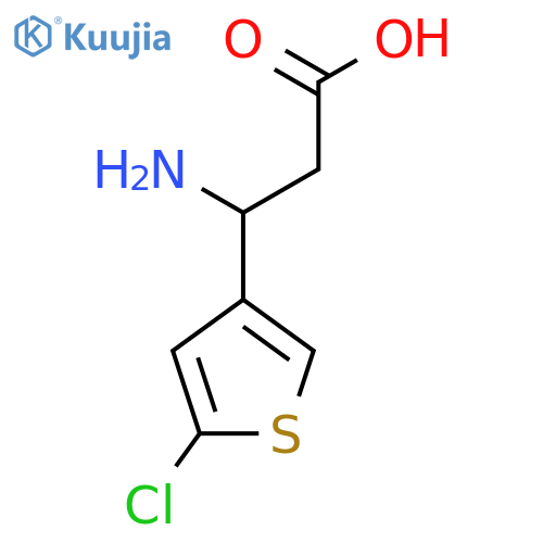 3-amino-3-(5-chlorothiophen-3-yl)propanoic acid structure