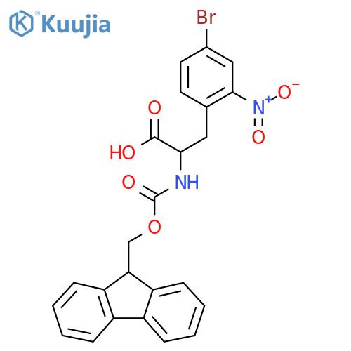 3-(4-bromo-2-nitrophenyl)-2-({(9H-fluoren-9-yl)methoxycarbonyl}amino)propanoic acid structure