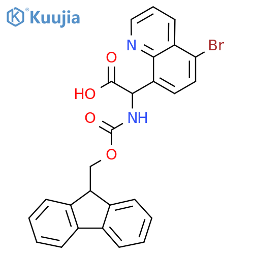 8-Quinolineacetic acid, 5-bromo-α-[[(9H-fluoren-9-ylmethoxy)carbonyl]amino]- structure