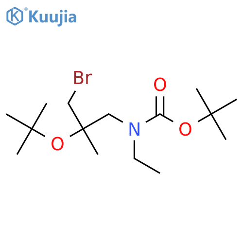 tert-butyl N-3-bromo-2-(tert-butoxy)-2-methylpropyl-N-ethylcarbamate structure