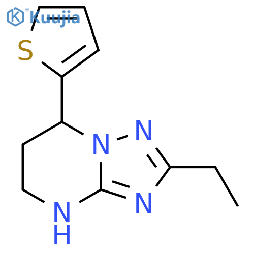2-ethyl-7-(thiophen-2-yl)-4H,5H,6H,7H-1,2,4triazolo1,5-apyrimidine structure