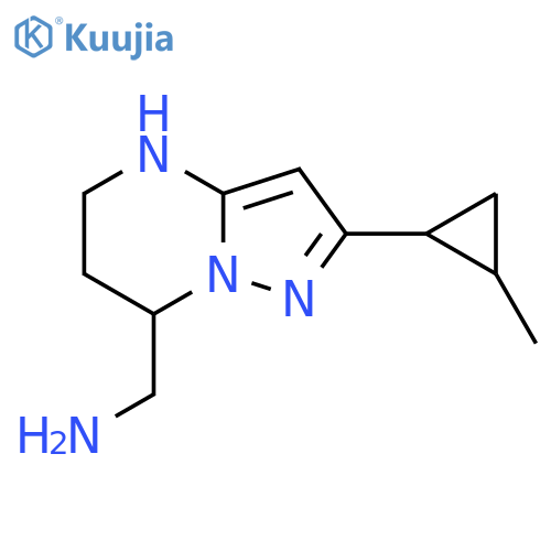 2-(2-methylcyclopropyl)-4H,5H,6H,7H-pyrazolo1,5-apyrimidin-7-ylmethanamine structure