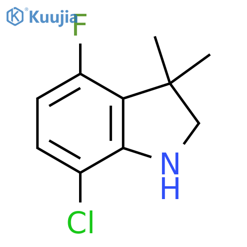7-chloro-4-fluoro-3,3-dimethyl-2,3-dihydro-1H-indole structure