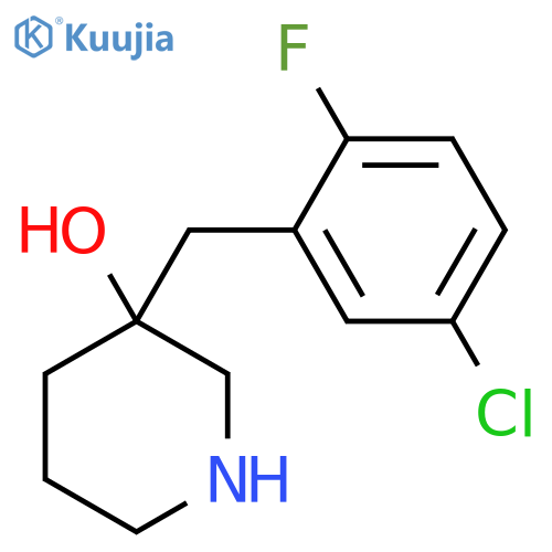 3-(5-chloro-2-fluorophenyl)methylpiperidin-3-ol structure