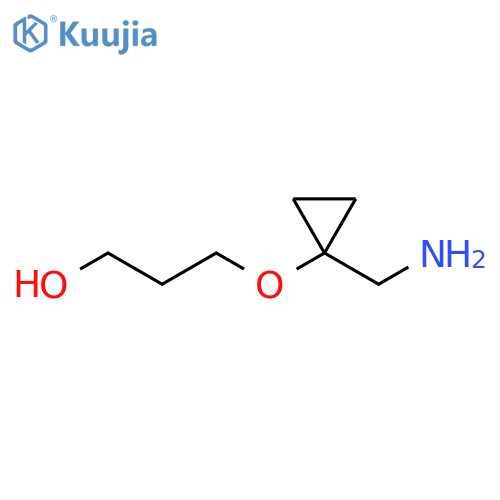 3-1-(aminomethyl)cyclopropoxypropan-1-ol structure