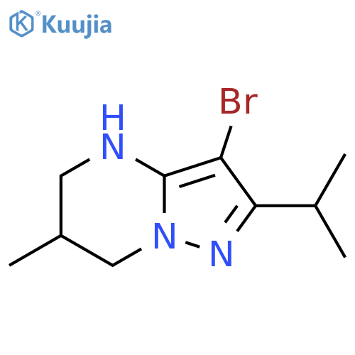3-bromo-6-methyl-2-(propan-2-yl)-4H,5H,6H,7H-pyrazolo1,5-apyrimidine structure