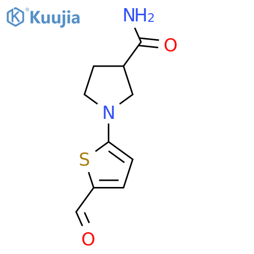 1-(5-Formylthiophen-2-yl)pyrrolidine-3-carboxamide structure
