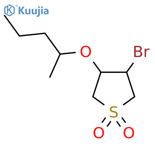 3-bromo-4-(pentan-2-yloxy)-1lambda6-thiolane-1,1-dione structure