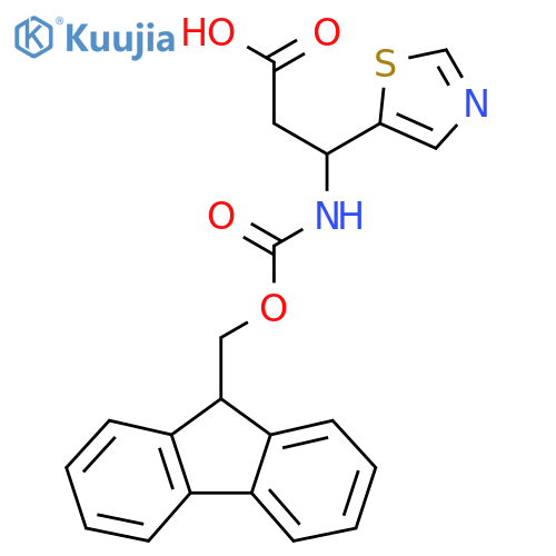3-({(9H-fluoren-9-yl)methoxycarbonyl}amino)-3-(1,3-thiazol-5-yl)propanoic acid structure