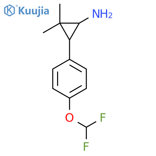 3-4-(difluoromethoxy)phenyl-2,2-dimethylcyclopropan-1-amine structure