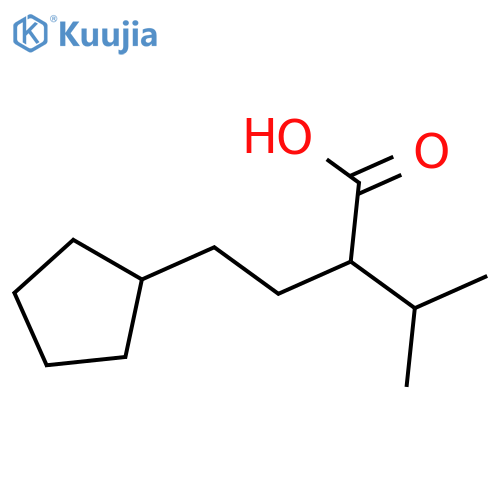 2-(2-cyclopentylethyl)-3-methylbutanoic acid structure