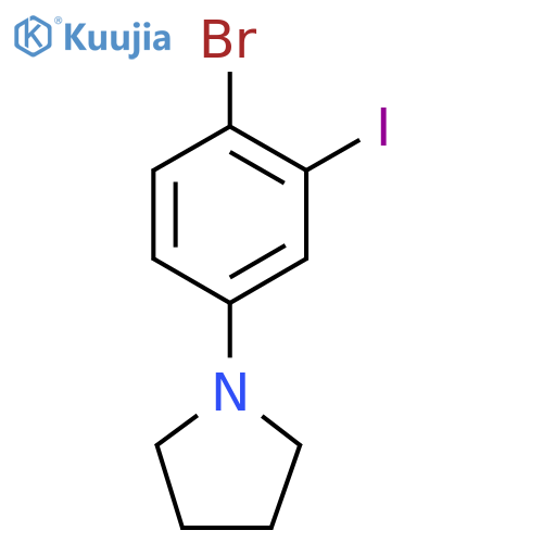 1-(4-bromo-3-iodophenyl)pyrrolidine structure