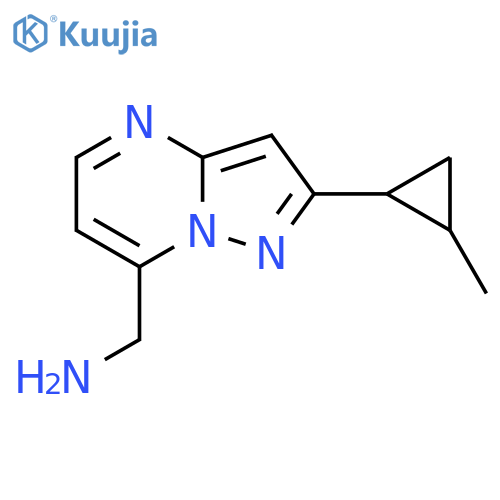 2-(2-methylcyclopropyl)pyrazolo1,5-apyrimidin-7-ylmethanamine structure