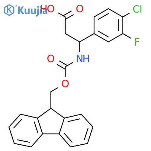 3-(4-chloro-3-fluorophenyl)-3-({(9H-fluoren-9-yl)methoxycarbonyl}amino)propanoic acid structure