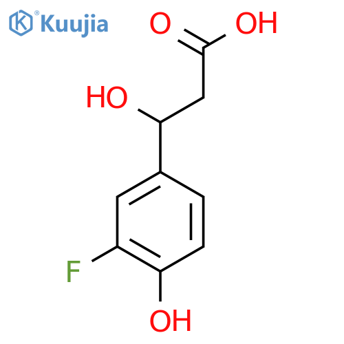 3-(3-fluoro-4-hydroxyphenyl)-3-hydroxypropanoic acid structure
