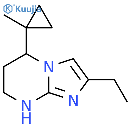 2-ethyl-5-(1-methylcyclopropyl)-5H,6H,7H,8H-imidazo1,2-apyrimidine structure