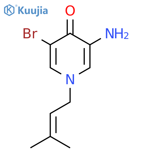 3-Amino-5-bromo-1-(3-methylbut-2-en-1-yl)-1,4-dihydropyridin-4-one structure