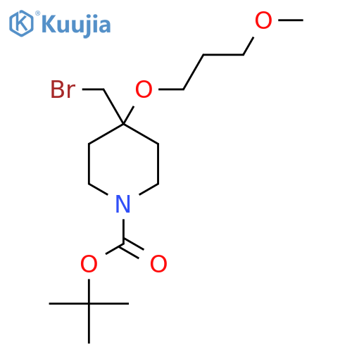 tert-butyl 4-(bromomethyl)-4-(3-methoxypropoxy)piperidine-1-carboxylate structure