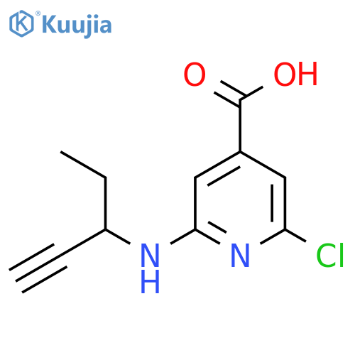 2-chloro-6-(pent-1-yn-3-yl)aminopyridine-4-carboxylic acid structure