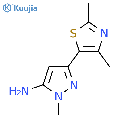 3-(Dimethyl-1,3-thiazol-5-yl)-1-methyl-1H-pyrazol-5-amine structure
