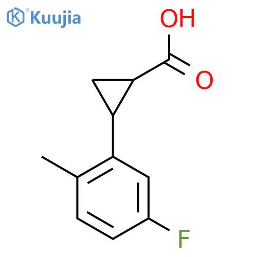 2-(5-fluoro-2-methylphenyl)cyclopropane-1-carboxylic acid structure