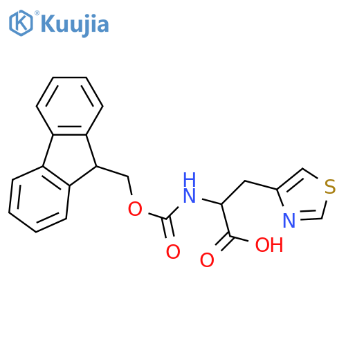 2-({(9H-fluoren-9-yl)methoxycarbonyl}amino)-3-(1,3-thiazol-4-yl)propanoic acid structure