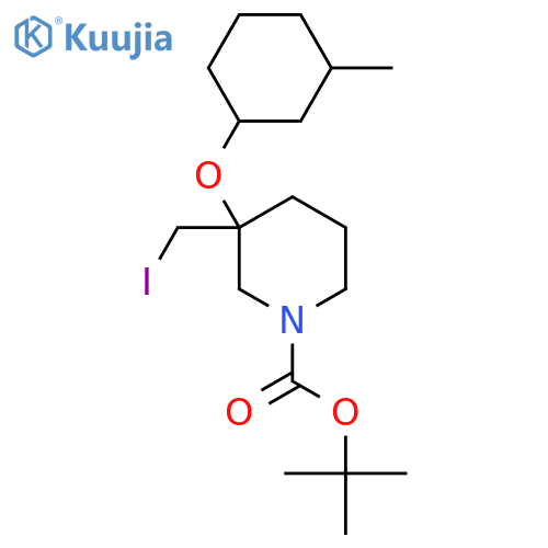 tert-butyl 3-(iodomethyl)-3-(3-methylcyclohexyl)oxypiperidine-1-carboxylate structure